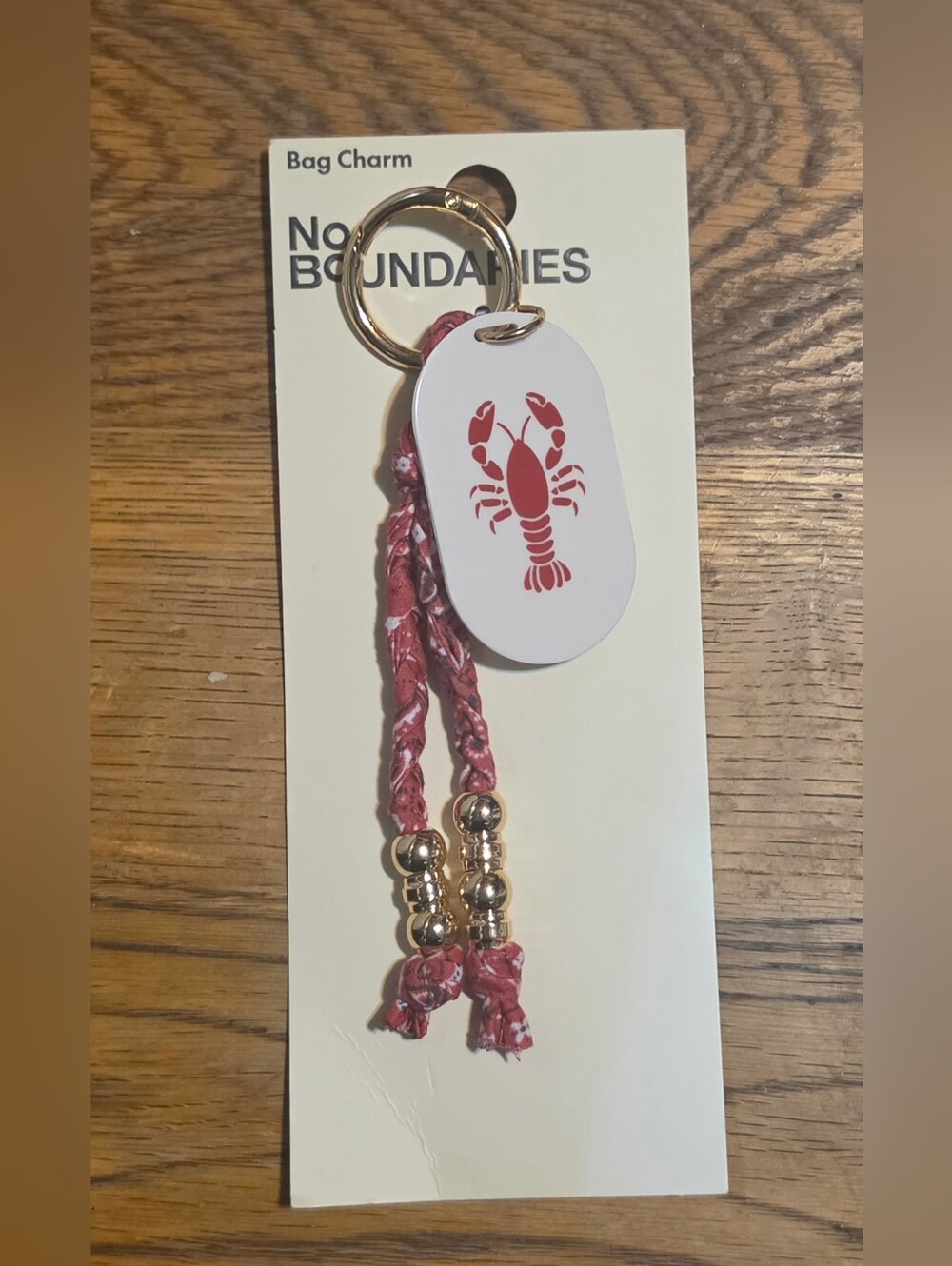 No Boundaries Beach Icons Bandana Lobster Charm NWT